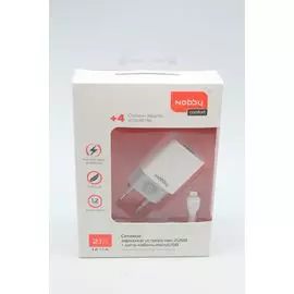 СЗУ micro USB 2USB 2A Nobby белое