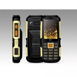 Телефон BQ 2430 Tank Power (black/gold)