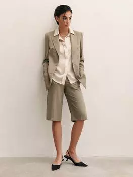 Бермуды из смесовой шерсти со стрелками