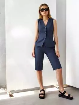 Бермуды из смесовой шерсти со стрелками