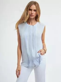 Блуза без рукавов со складками