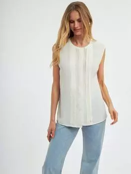 Блуза без рукавов со складками