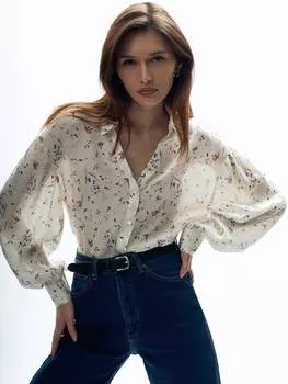 Блуза с объемными рукавами