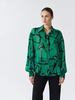 Блуза с объемными рукавами