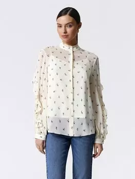 Блуза с воротником-стойкой