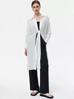 Блуза с завязками на талии и разрезами по бокам