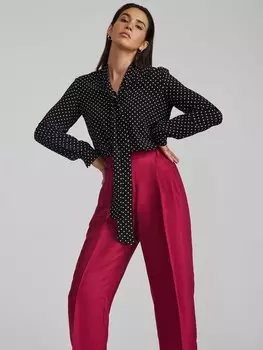 Блуза в горох с лентами