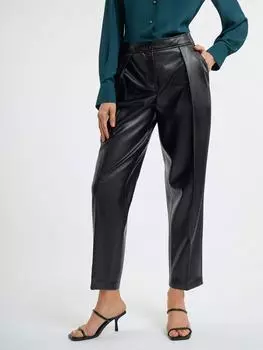 Брюки-бананы из экокожи