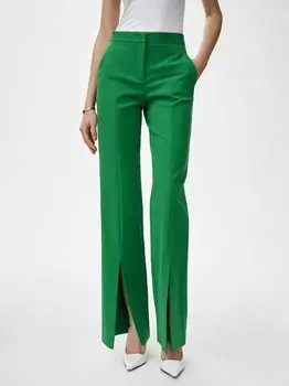 Брюки из смесового хлопка с разрезами