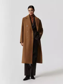 Двубортное пальто из шерсти