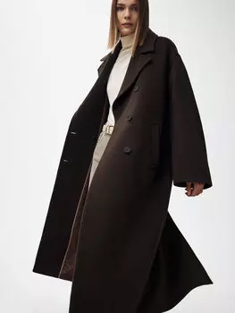 Двубортное пальто из шерсти