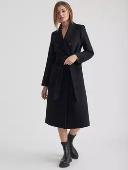 Двубортное утепленное пальто