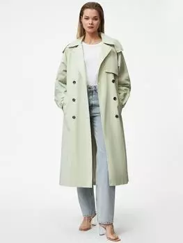 Двубортный тренч со съемным капюшоном