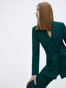 Двубортный жакет из смесовой шерсти