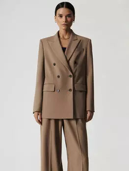 Двубортный жакет из смесовой шерсти