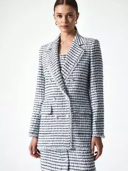 Двубортный жакет из твида