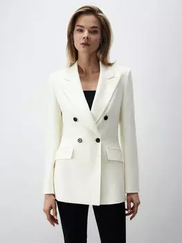 Двубортный жакет с контрастными пуговицами