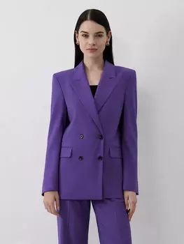 Двубортный жакет с шерстью