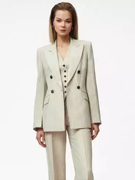 Двубортный жакет с широкими рукавами на пуговицах