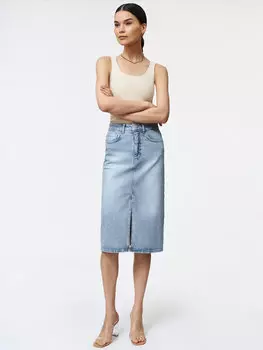 Джинсовая юбка миди