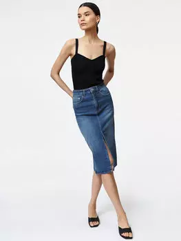 Джинсовая юбка миди