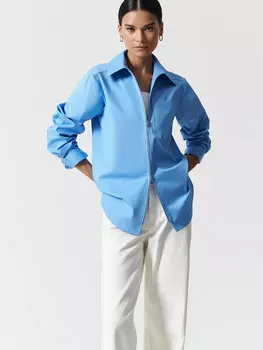 Хлопковая рубашка на молнии