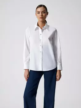 Хлопковая рубашка с перламутровыми пуговицами