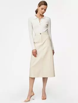 Юбка из экокожи с разрезом сзади