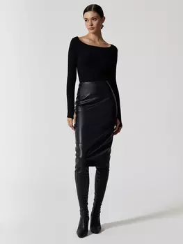 Юбка-карандаш из экокожи