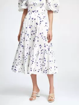 Юбка со сборками и цветочным принтом