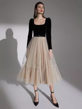 Комбинированное платье