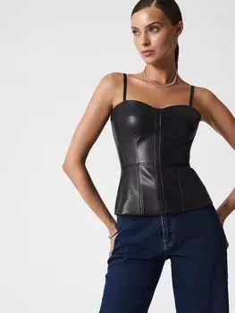 Корсетный топ из экокожи