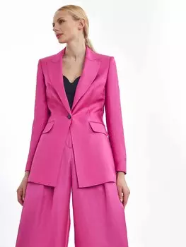 Льняной однобортный жакет