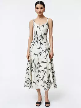 Льняной сарафан на комфортных бретелях