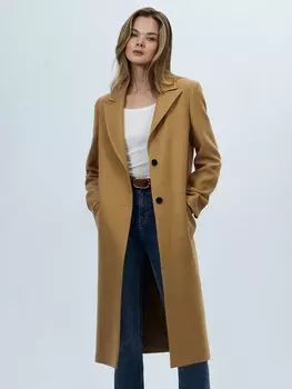 Однобортное пальто с шерстью