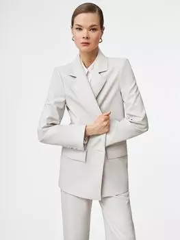 Однобортный жакет из экокожи