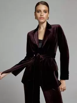 Однобортный жакет из бархата
