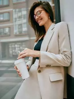 Однобортный жакет из хлопка