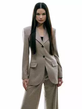 Однобортный жакет в клетку