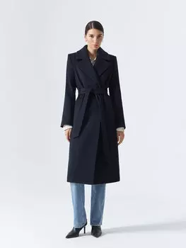 Пальто из шерсти с широкими лацканами