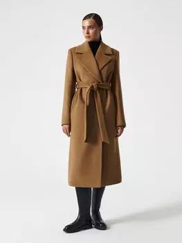 Пальто из шерсти с широкими лацканами