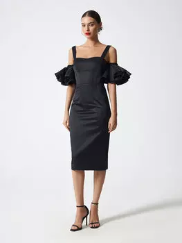 Платье-футляр на бретелях