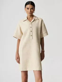 Платье из твида на пуговицах