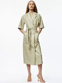 Платье на запах из экокожи