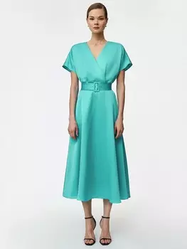 Платье на запах из смесового льна