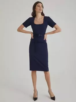 Платье облегающего силуэта из шерсти