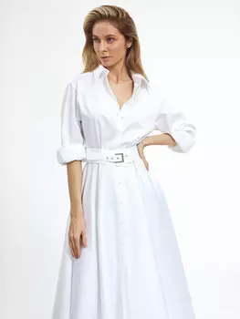 Платье-рубашка из хлопка с поясом