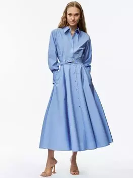 Платье-рубашка из хлопка с поясом