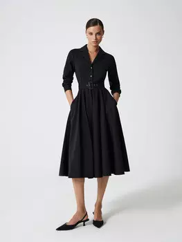 Платье-рубашка из шерсти