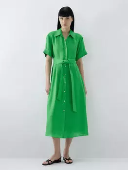 Платье-рубашка изо льна